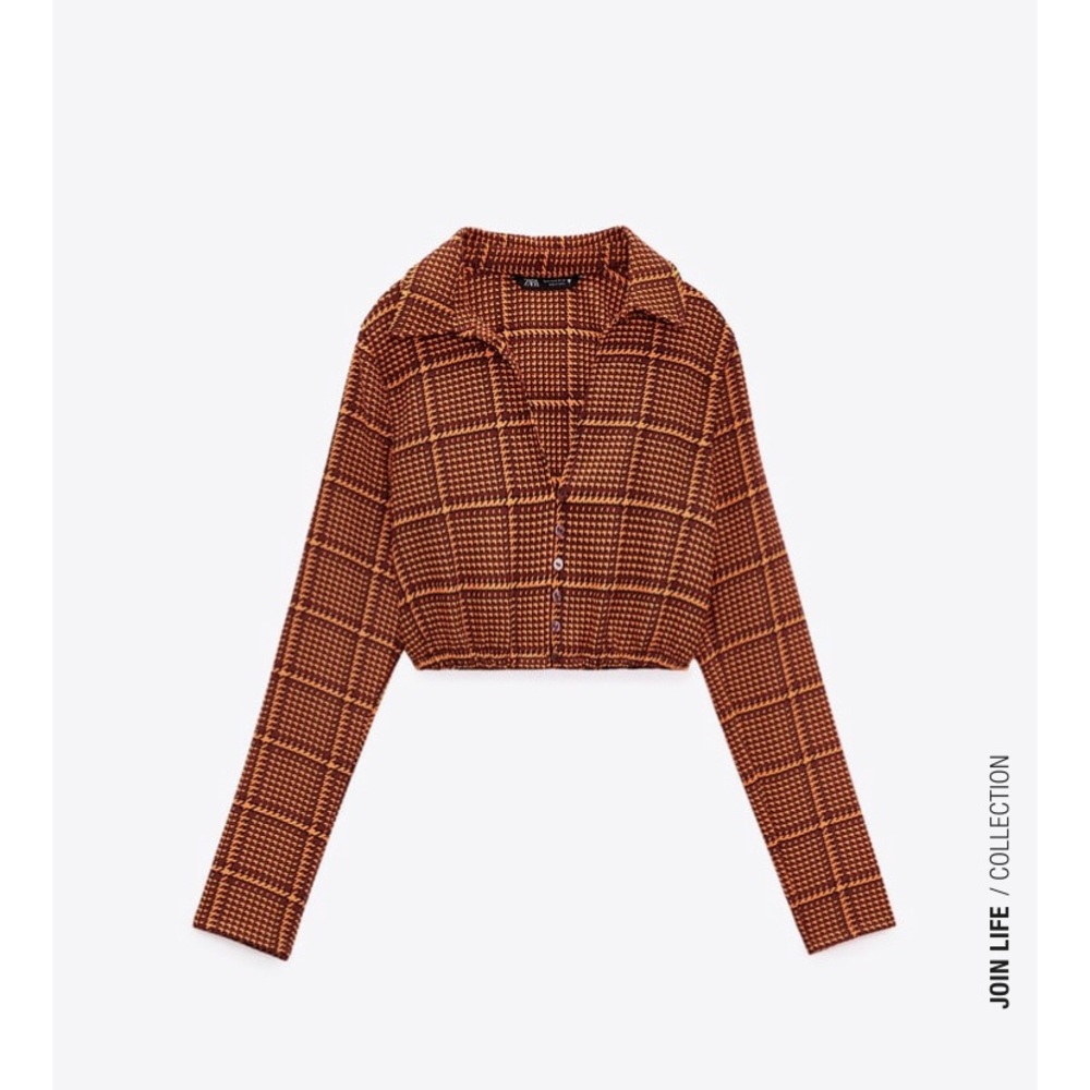 Zara Cropped Pattern Shirt